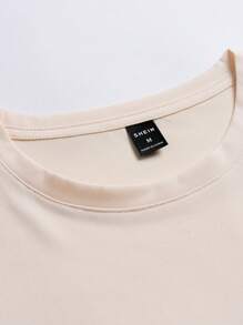 Manfinity Homme Men Floral & Slogan Graphic Tee - Apricot - View 4