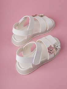 Cô gái trang trí hoa dép quai mắt cá chân cho ngoài trời - trắng - Xem 2