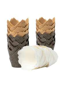 200pcs Solid Paper Cupcake Liner, Simple Plain Color Muffin Pan For Baking, Kitchen - Multicolor - View 1