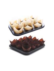 200pcs Solid Paper Cupcake Liner, Simple Plain Color Muffin Pan For Baking, Kitchen - Multicolor - View 3