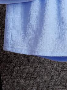 SHEIN Toddler Boys Solid Button Front Shirt & Shorts Set - Blue - View 3