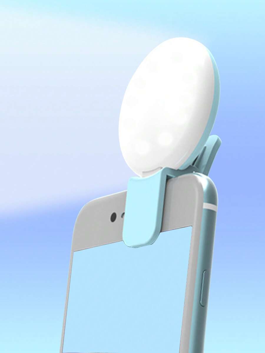 1入組夾式圓形手機補光燈 - 藍色 - 查看 1