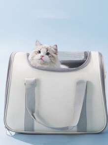 1pc Portable Pet Carrier Bag For Dog For Outdoor - Beige - View 5