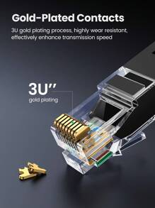 UGREEN Ethernet Patch Cable Gigabit RJ45 Network Cord LAN Cable Connector Plug, Compatible With , Computer, PC, Router, Modem, Printer