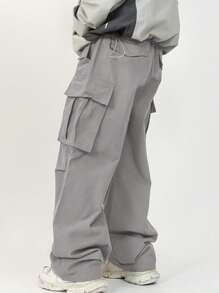 Manfinity EZcore Men Flap Pocket Side Cargo Trousers - Grey - View 2