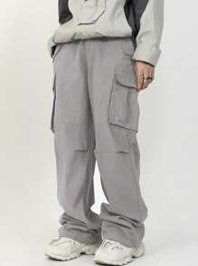 Manfinity EZcore Men Flap Pocket Side Cargo Trousers - Grey - View 4