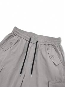 Manfinity EZcore Men Flap Pocket Side Cargo Trousers - Grey - View 5