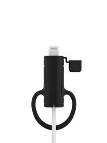 1入組矽膠數據線保護套，兼容iPhone - 黑色 - 查看 1