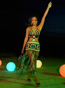 SHEIN Slayr 夏季流苏下摆吊带罩衫 - 彩色 - 查看 3