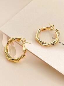 Twist Design Hoop Earrings