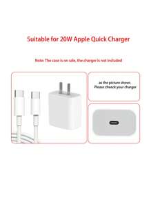 5 cái Trong sáng TPU Bộ bảo vệ cáp dữ liệu & nắp đầu sạc Tương thích với iPhone 20W Cáp dữ liệu - trắng - Xem 3