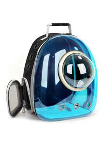 1pc Clear Pet Backpack For Dog For Outdoor - Blue - View 6