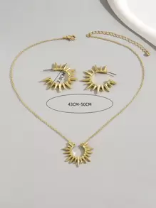 3pcs Fashionable Willow Stud Set For Women - Yellow Gold - View 4