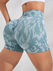 SHEIN Sport Studio 3 Stücke Weit geschnittene Shorts mit Allover Muster für Sport und Freizeit