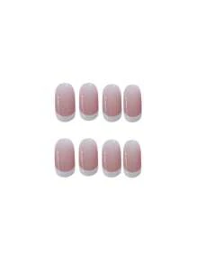 24 chiếc Móng tay giả hình vuông ngắn kiểu Pháp & 1 tấm băng dính & 1 dũa móng tay - Nhiều màu - Xem 4