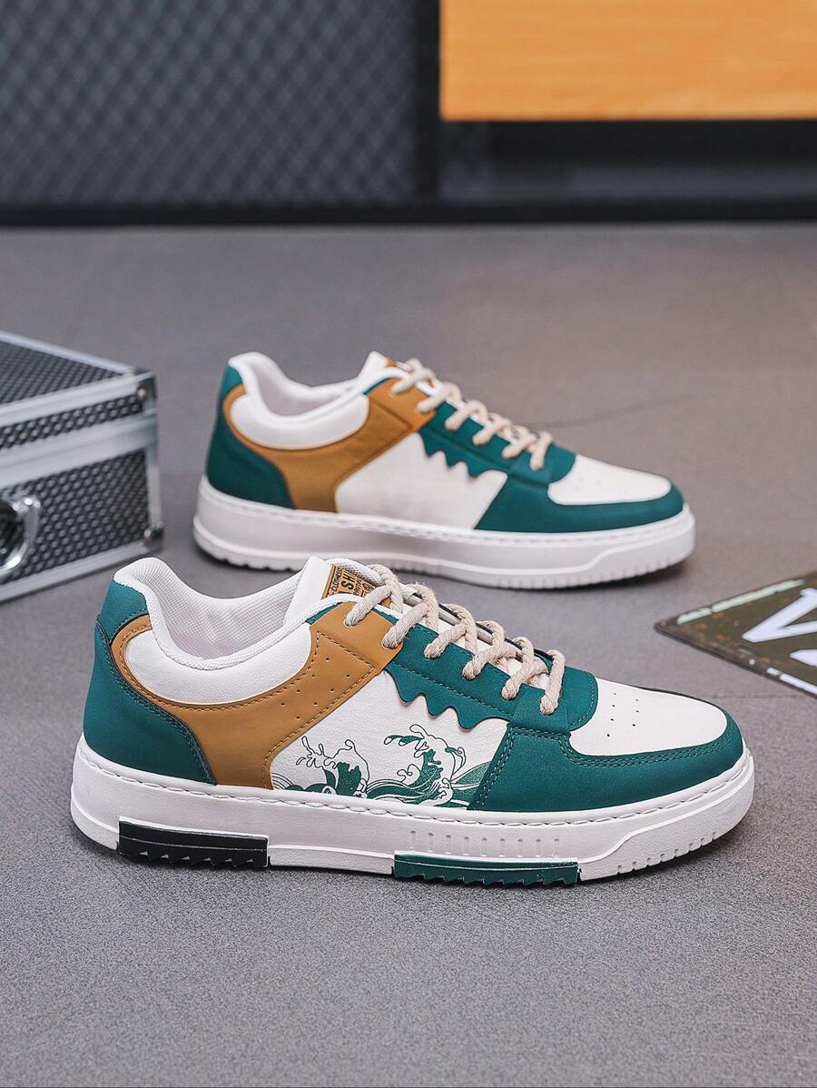 男士撞色前綁帶運動鞋戶外