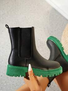 Botas chelsea con cremallera lateral - Verde - Ver 8