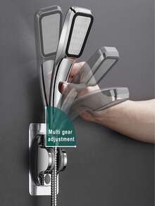 1pc PVC Shower Stand, Modernist Punch-free Adjustable Bath Hardware Set For Bathroom - White - View 4