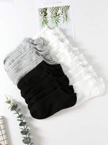 20雙中性素色休閒船襪適用於日常 - 彩色 - 查看 3