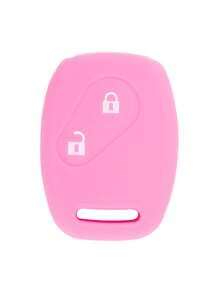 1pc Silicone Car Key Case Compatible With Honda, Key Fob Cover - Pink - View 1