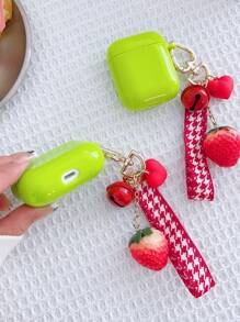 草莓吊飾耳機殼適用於Airpods - 綠色 - 查看 2