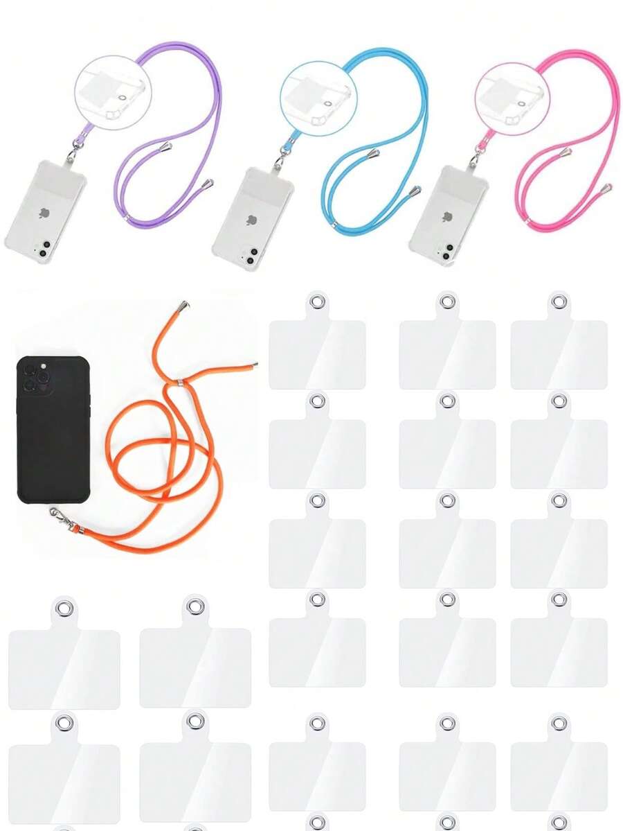 50pcs Phone Lanyard Connecting Card - Clear - View 1
