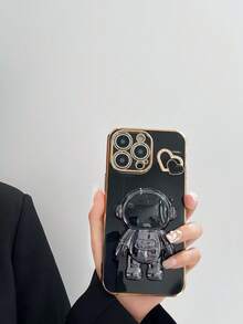 Vỏ điện thoại trang trí phi hành gia có chân đế - màu đen - Xem 4