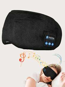 1入組織物眼罩設計藍牙耳機 - 黑色 - 查看 2