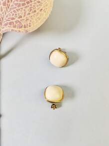 幾何裝飾夾式耳環 - 彩色 - 查看 3