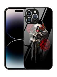 骷髏圖案玻璃手機殼 - 彩色 - 查看 5