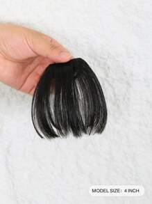 Short Straight Synthetic Hair Bangs - Black - View 2