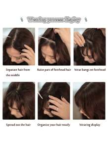 Short Straight Synthetic Hair Bangs - Black - View 8