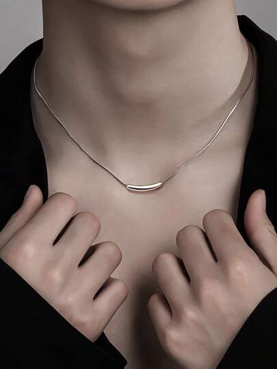 Men Minimalist Chain Necklace Stainless Steel Fashion Punk Popular Jewelry Gift Personality