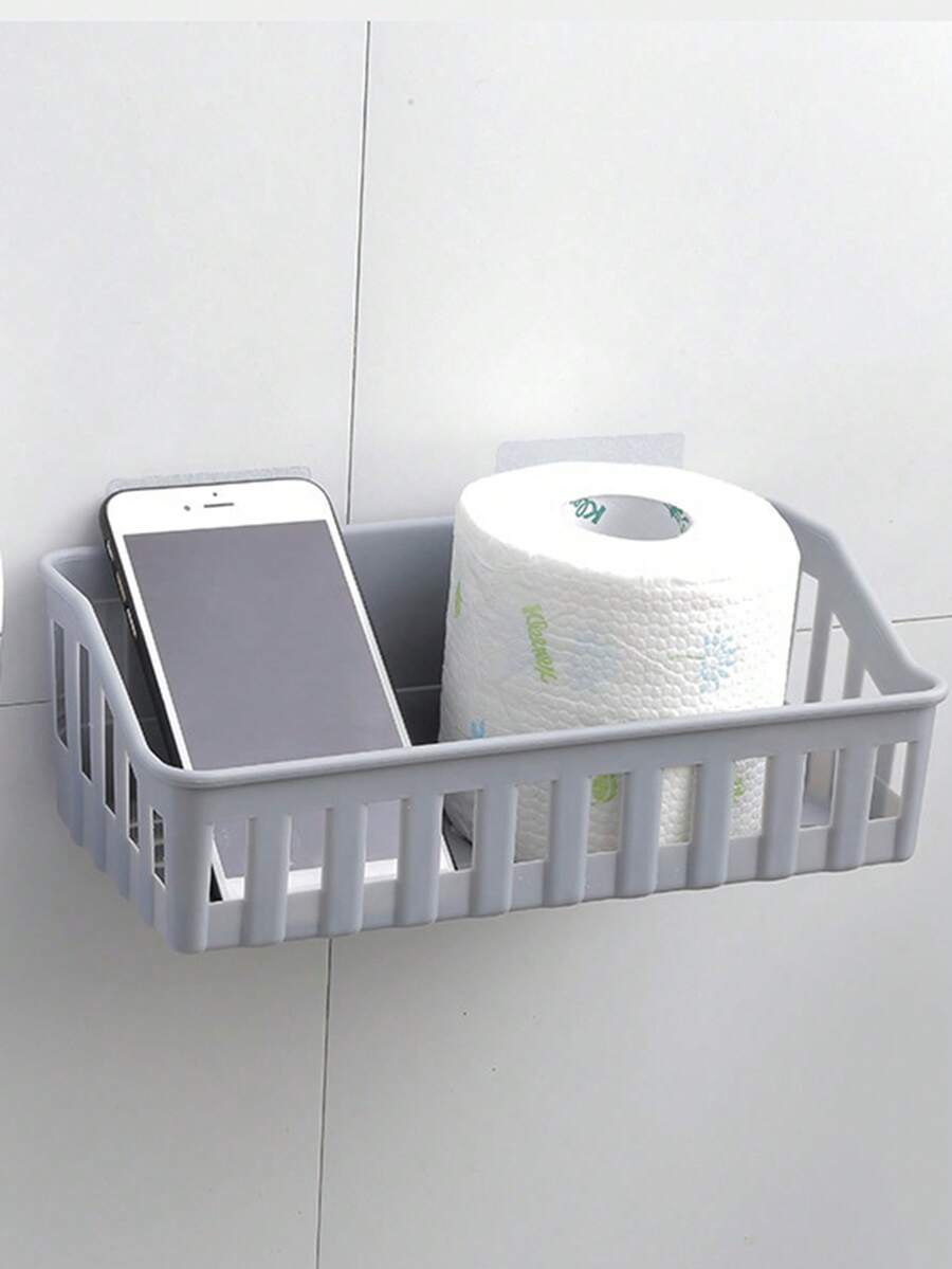 1 Đồng Màu Giá Đựng Đồ, Màu Xám Nhựa Treo Tường Phòng Tắm Giấy Giá Đựng Đồ - Xám - Xem 1