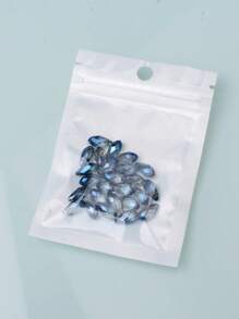 25 Cái/gói Lỗ Ngang Kính Rách Thả Hạt Hình Mặt Dây Chuyền Bông Tai 0.6x1.2cm - Màu xanh lam - Xem 4