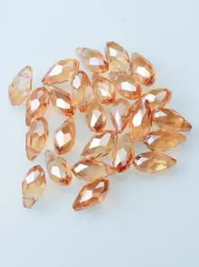 25入組/包水平孔淚滴形吊墜耳環0.6x1.2cm - 香檳色 - 查看 1