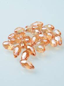 25入組/包水平孔淚滴形吊墜耳環0.6x1.2cm - 香檳色 - 查看 2