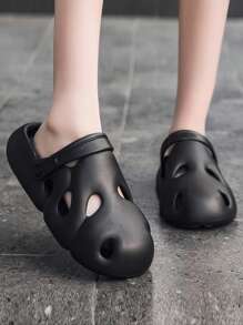 Cool Vented Clogs For Women, Hollow Out Design EVA Clogs - Black - View 3