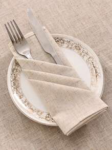 1 件柔软舒适的亚麻餐巾，可洗装饰餐巾，适合派对、婚礼和正式晚宴（1 件） - 米色 - 查看 1