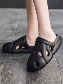 Cool Vented Clogs For Women, Hollow Out Design EVA Clogs - Black - View 4