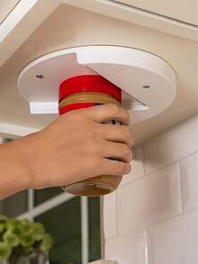 1pc Creative White Can Opener, Plastic Multifunction Portable Bottle Cap Opener For Household - White - View 1