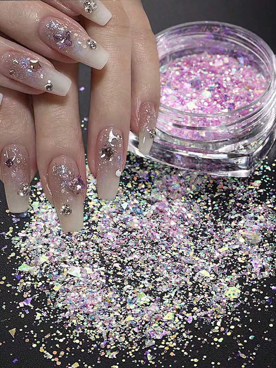 1 hộp Nail Art Sequin - Hồng - Xem 1