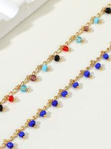 Pulsera tobillera con diseño de cuenta - Multicolor - Ver 3