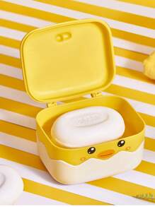 1入組塑膠肥皂盒可愛卡通圖案肥皂盒適用於浴室