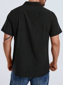 Manfinity Homme Men Plus Solid Button Up Shirt - Black - View 2