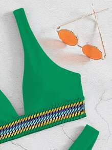 Bộ Bikini Nữ Sọc - màu xanh lá - Xem 5