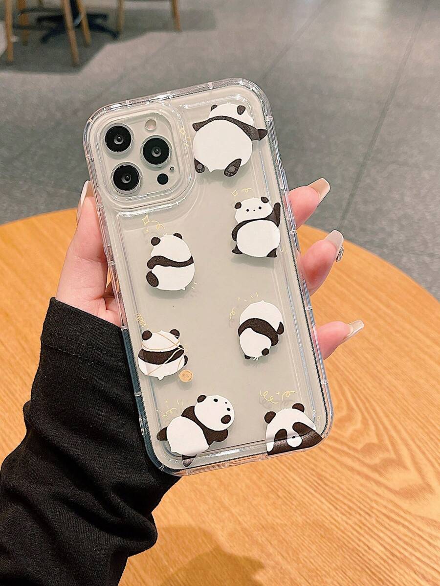 熊貓印花透明手機殼