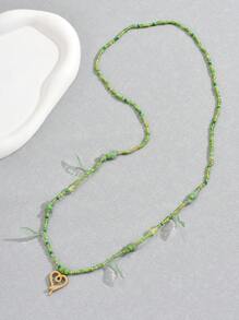 1入組波西米亞串珠樹樹葉腰鏈適用於女士度假 - 綠色 - 查看 2