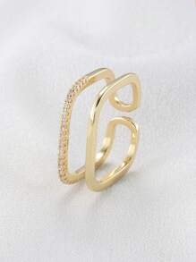 鏤空方形設計開口戒指