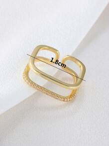 鏤空方形設計開口戒指